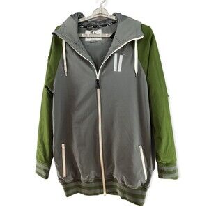 Planks Ride-in All Mountain Large Tall Ski Snowboard Green/Gray Coat Hood Jacket